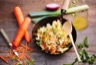 Wok de poulet sauté au soja poireaux de Normandie et ses carottes