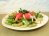Salade aux crevettes, avocat, pamplemousse & pomme verte