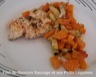 Filet de saumon sauvage au four et petits légumes