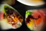 Mini rouleau de printemps au saumon fume et à la mozzarella