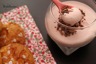 Crème mascarpone fraise basilic et chouquette de riz