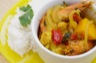 Curry madras express, de chou fleur, butternut, pois chiches et crevettes - spicy