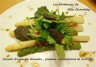 Salade d'asperges braisées, croustillant de jambon et ses morilles