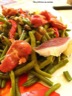 Salade de haricots verts aux magrets gésiers et légumes d'été