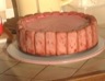 Gâteau mousse de mascarpone framboises et biscuits roses de Reims