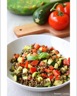 Salade de lentilles aux légumes et son oeuf mollet