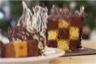 Bûche damier vanille-chocolat et caramel beurre salé façon Cyril Lignac revisité