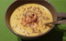 Velouté de courge butternut au curry et lait de coco et ses crevettes